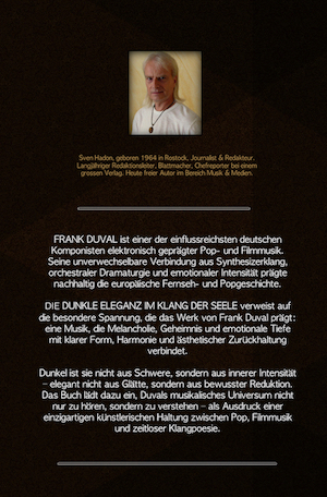 Buch Frank Duval Die dunkle Eleganz im Klang der Seele - Rückseite Buch Frank Duval Die dunkle Eleganz im Klang der Seele - Rückseite